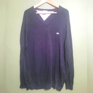 Lacoste V-Neck Sweater – Navy – Size 7 (XL/XXL)